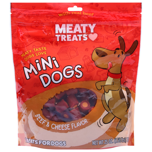 Meaty Treats Treats for Dogs, Beef & Cheese Flavor, Mini Dogs