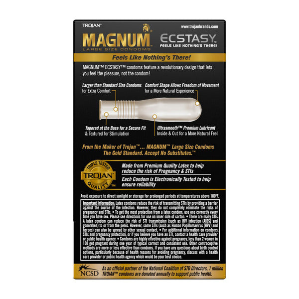 Trojan Magnum Ecstasy Large Size  Lubricated Condoms