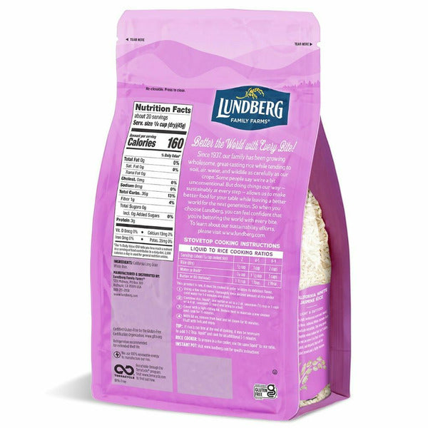 Lundberg Family Farms Gourmet, California White Jasmine Rice
