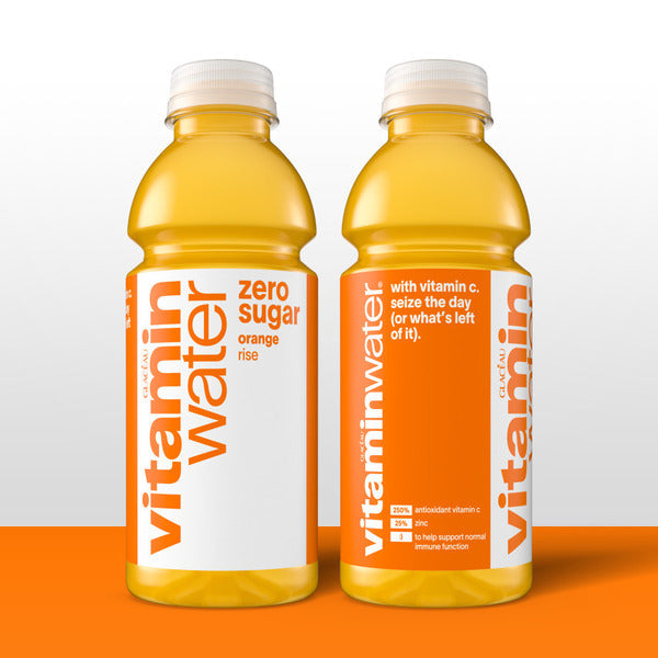 Vitaminwater Rise Orange Zero Sugar Flavored Water Beverage Bottles
