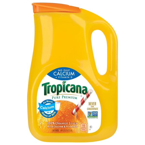 Tropicana No Pulp with Calcium & Vitamin D 100% Orange Juice