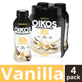 Oikos Protein Shake, Vanilla, 30g High Protein Drinks, Shelf Stable, Ready to Drink, 5g Prebiotic Fiber, 12 fl oz Bottle, 4 Count