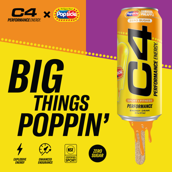 C4 Energy Hawaiian Pineapple Popsicle Performance Energy Drink