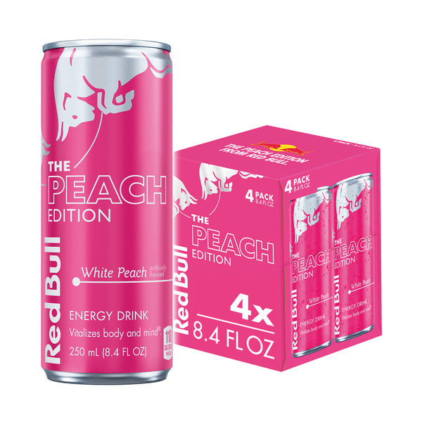 Red Bull Peach Edition Energy Drink White Peach Multipack Cans