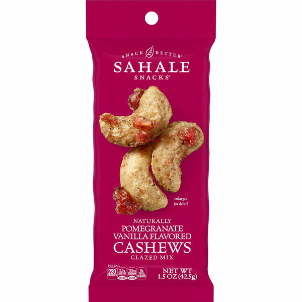 Sahale Snacks Glazed Mix, Cashews, Naturally Pomegranate Vanilla Flavored