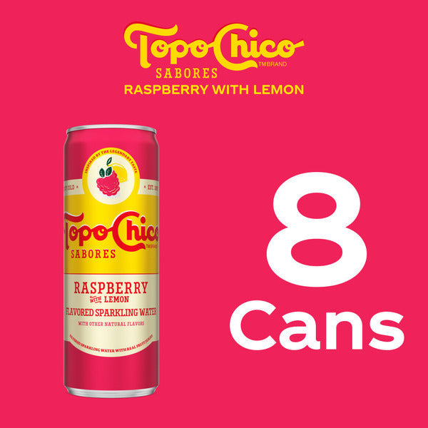 Topo Chico Sabores Raspberry with Lemon Sparkling Water Cans