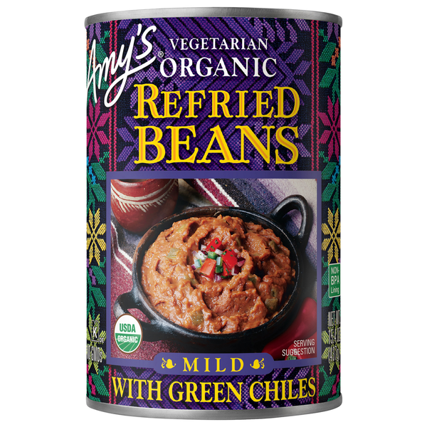 Amy's Kitchen Refried Beans With Mild Green Chiles