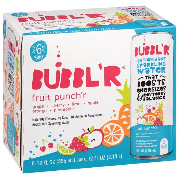 BUBBL’R Antioxidant Sparkling Water, fruit punch'r