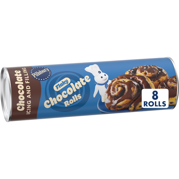 Pillsbury Flaky Chocolate Rolls with Icing Canned Pastry Dough