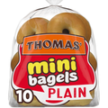 Thomas’ 10 ct, Plain, Mini Bagels, Kosher, Bagels, 15 oz