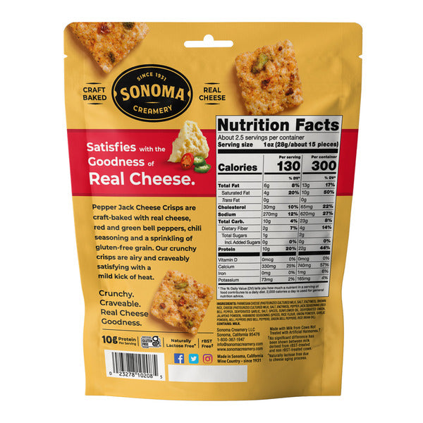 Sonoma Creamery Pepper Jack Cheese Crisps