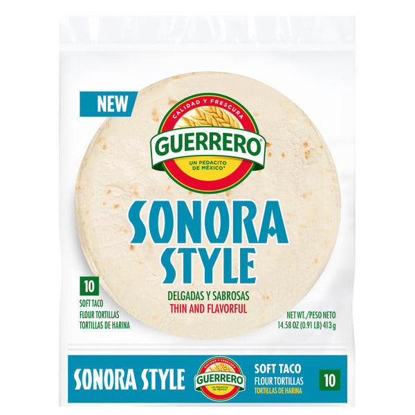 Guerrero Sonora Style Flour Tortillas, Soft Taco Size, 10 Count