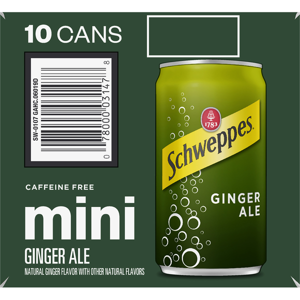 Schweppes Ginger Ale, Caffeine Free, Mini Can