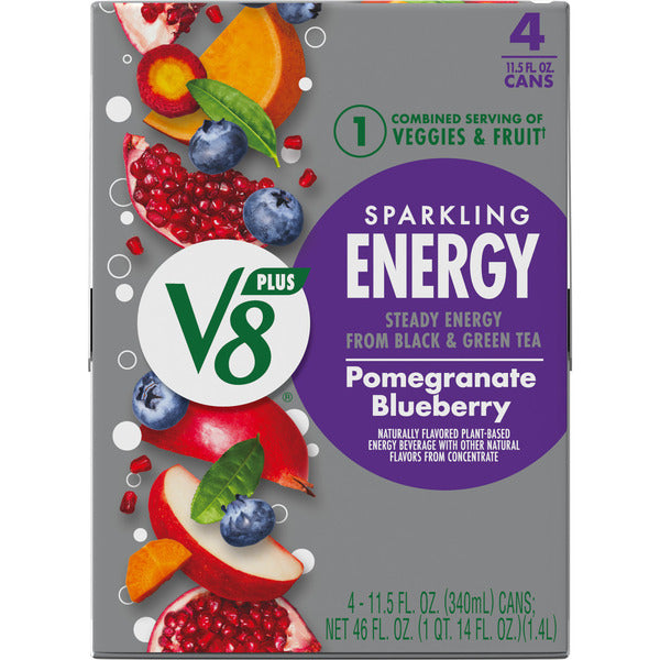 V8 +Energy Sparkling Pomegranate Blueberry Juice Energy Drink