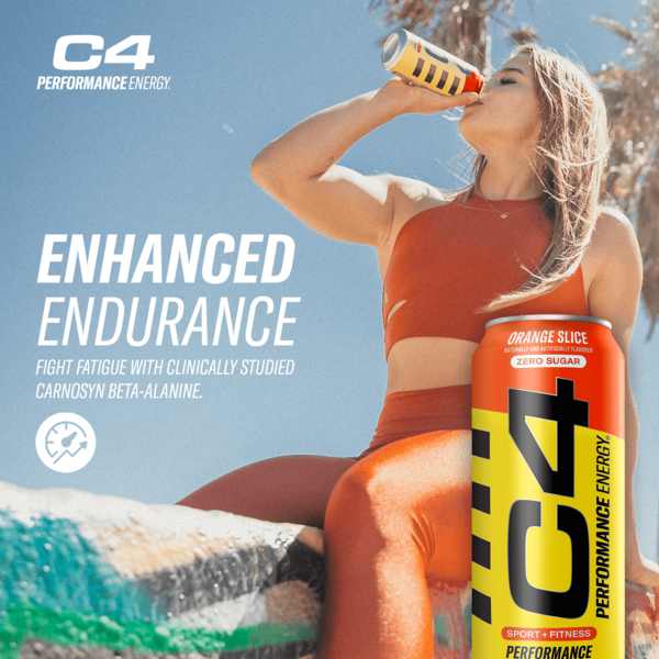 C4 Energy Performance Energy Drink, Carbonated, Orange Slice