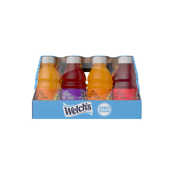 Welch's Zero Sugar Drink Variety Pack, Tropical Punch / Strawberry / Concord Grape, 10 fl oz On-the-Go Bottle (Pack of 24)