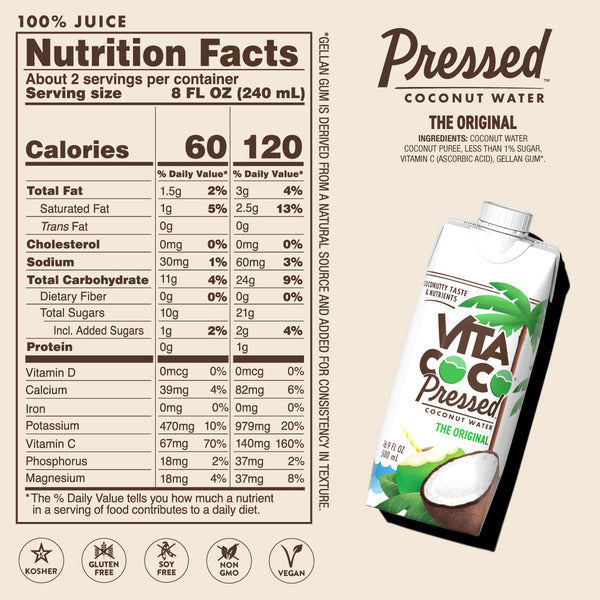 Vita Coco Pressed Coconut Water, Pressed Coconut