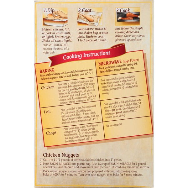 Bakin' Miracle Seasoned for Chicken Fish & Pork Coating Mix