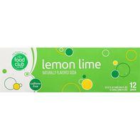 Food Club Soda, Lemon Lime, Caffeine Free, 12 Pack️
