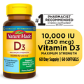 Nature Made Maximum Strength Vitamin D3 10000 IU (250 mcg) Softgels