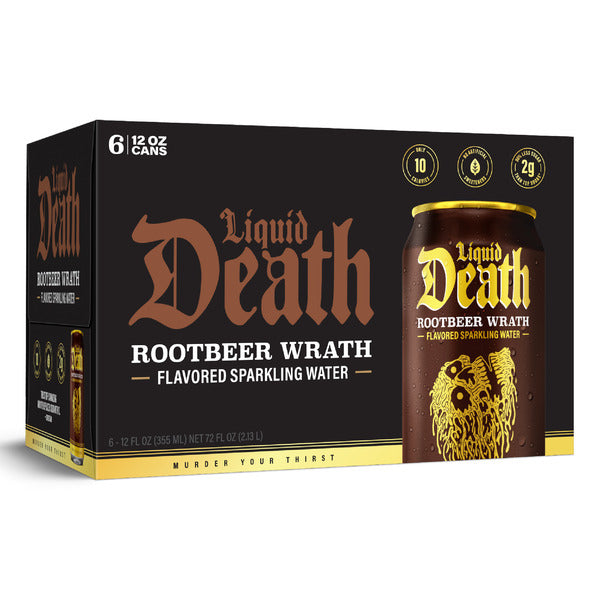 Liquid Death Soda-Flavored Sparkling Water, Rootbeer Wrath