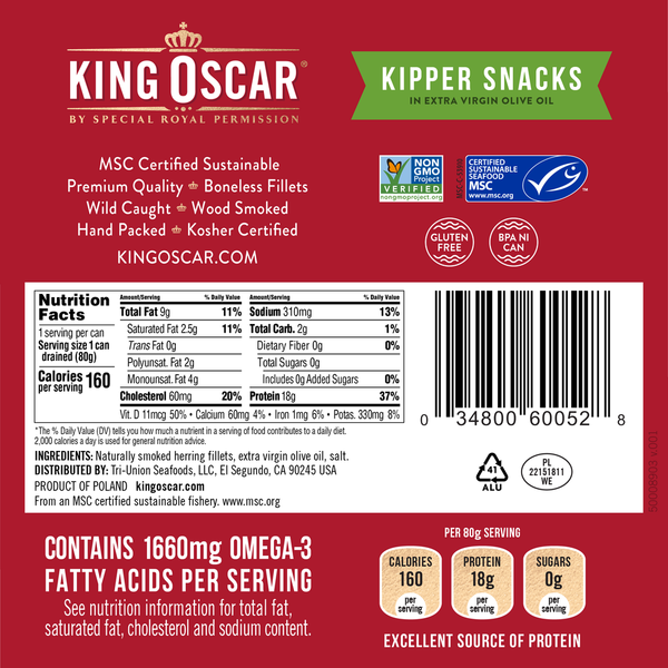 King Oscar Kipper Snacks Olive Oil
