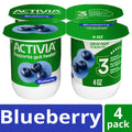 Activia Blueberry Probiotic Yogurt, Delicious Low Fat Yogurt Cups to Help Support Gut Health, 4 oz, 4 Count
