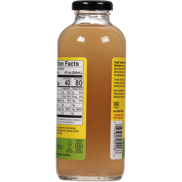Bragg Apple Cider Vinegar Beverage, Ginger Lemon Honey, Organic