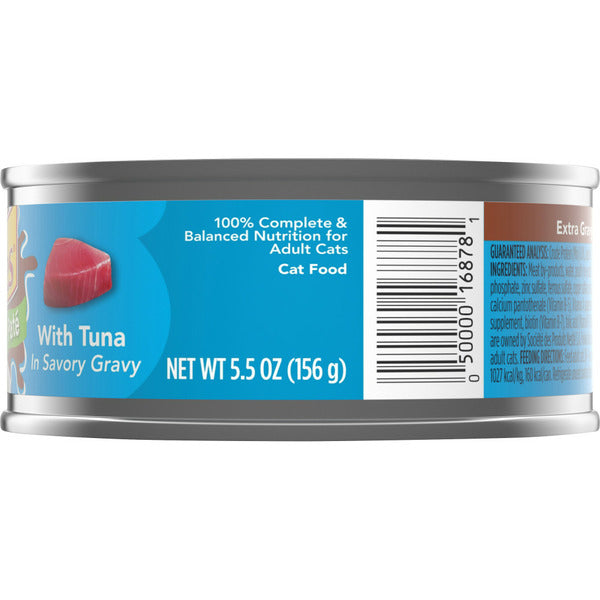 Purina Friskies Gravy Pate Wet Cat Food, Extra Gravy Pate With Tuna in Savory Gravy