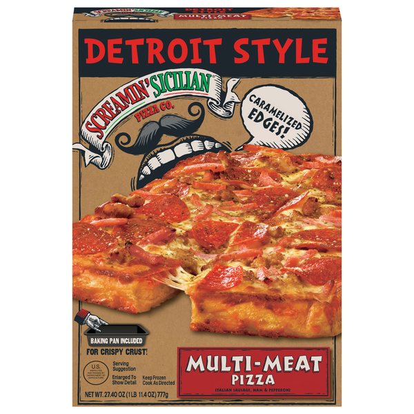 Screamin' Sicilian Pizza, Detroit Style, Multi-Meat
