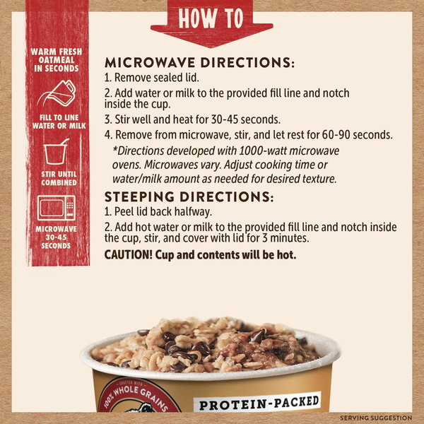 Kodiak Peanut Butter Chocolate Chip Oatmeal in a Cup