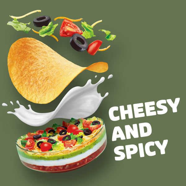 Pringles 7-Layer Dip Potato Crisps Chips, Lunch Snacks, 5.5 oz