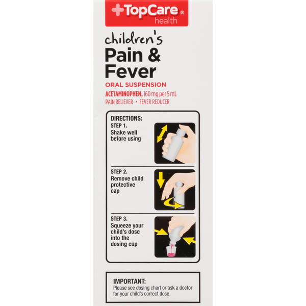 TopCare Pain & Fever, 160 mg, Oral Suspension, Bubble Gum Flavor, Children's