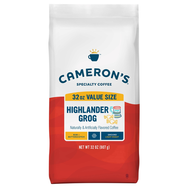 Cameron's Coffee, Ground, Light Roast, Highlander Grog, Value Size