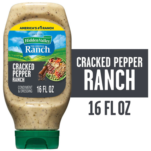 Hidden Valley Cracked Pepper Ranch Condiment and Dressing, Easy Squeeze Bottle