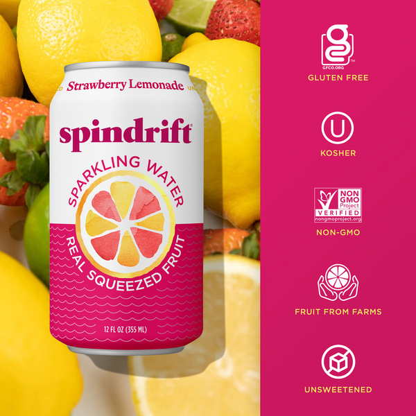 Spindrift Unsweetened Strawberry Lemonade Sparkling Water