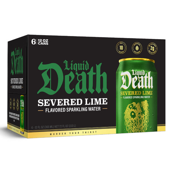 Liquid Death Soda-Flavored Sparkling Water, Severed Lime