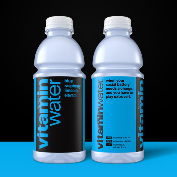 Vitaminwater Elevate Blue Raspberry Limeade Flavored Water Beverage Bottle