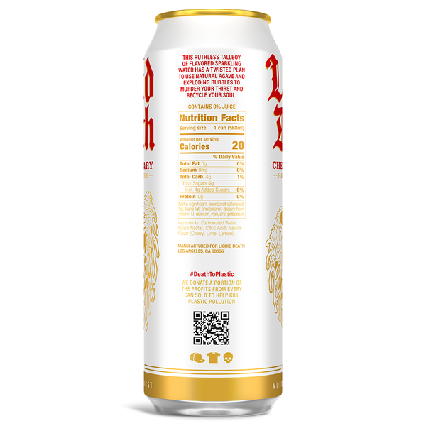 Liquid Death Flavored Sparkling Water, Cherry Obituary