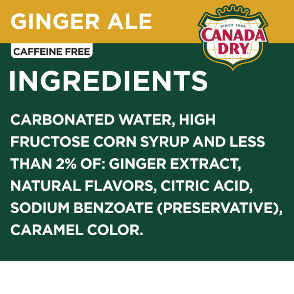 Canada Dry Ginger Ale Soda, 10 fl oz plastic bottles, 6 pack