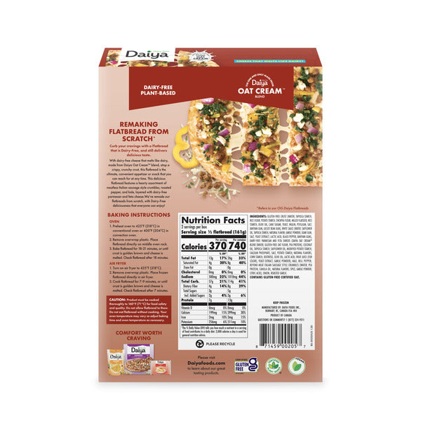 Daiya Dairy Free Gluten Free Meatless Italian Sausage Style Crumbles Flatbread Pizza