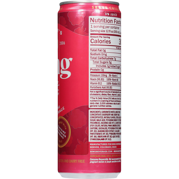Petey's BING Energizing Juice Beverage, Raz