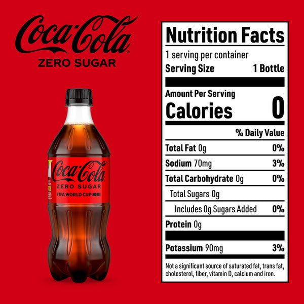 Coca Cola Zero Sugar Soda Bottle