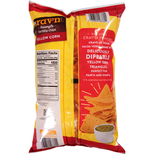 Crav'n Flavor Tortilla Chips, Yellow Corn, Triangle