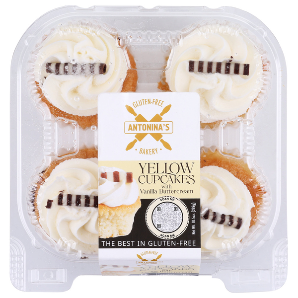 Antonina's Gluten-Free Bakery Yellow Decorated Cupcakes, Gluten Free