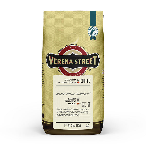 Verena Street Coffee Nine Mile Sunset, Dark Roast, Whole Bean Coffee
