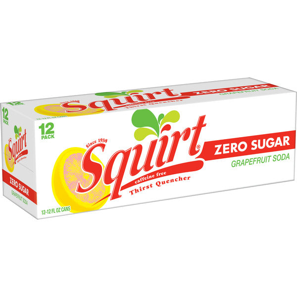 Squirt Soda, Zero Sugar, Grapefruit, 12 Pack