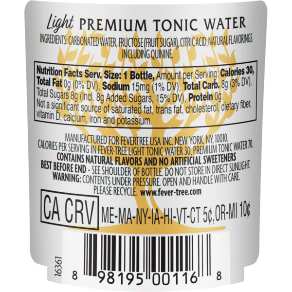 Fever-Tree Premium Light Tonic Water 4x200ml