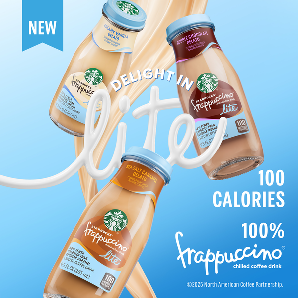 Starbucks Frappuccino Chilled Coffee Drink Lite Creamy Vanilla Gelato