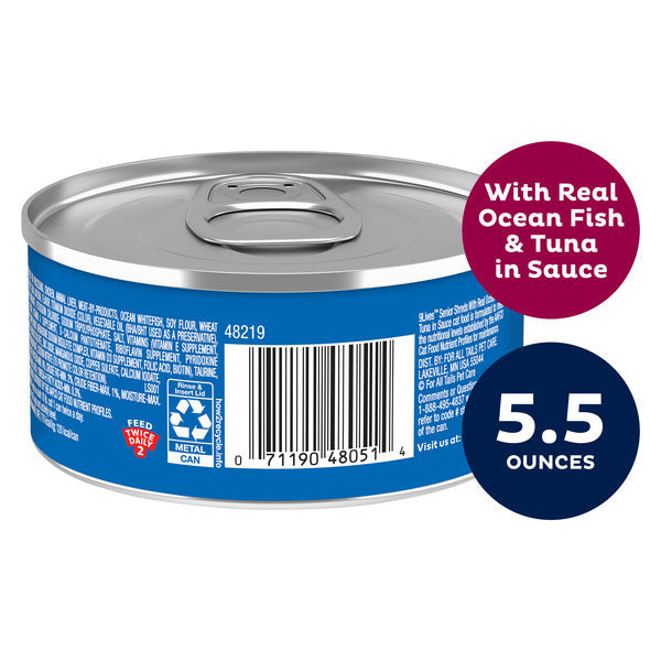 9Lives Senior Shreds Wet Cat Food with Real Ocean Fish & Tuna in Sauce, 5.5 oz. Can